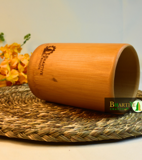 Bamboo Toothbrush Holder Stand | Round Multi-Purpose Holder for Bathroom, Office, Kitchen