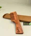 Detangling Neem Wood Comb with Handle | Wide Spaced Teeth | Handmade Neem Comb