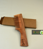 Detangling Neem Wood Comb with Handle | Wide Spaced Teeth | Handmade Neem Comb