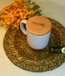 Cork Coffee Mug | Porcelain Mug with Cork Base & Bamboo Lid