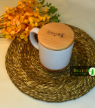 Cork Coffee Mug | Porcelain Mug with Cork Base & Bamboo Lid