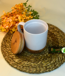 Cork Coffee Mug | Porcelain Mug with Cork Base & Bamboo Lid