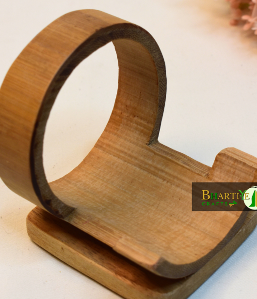 Handcrafted Bamboo Mobile Stand for Stylish & Eco-Friendly Utility