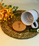 Cork Coffee Mug | Porcelain Mug with Cork Base & Bamboo Lid