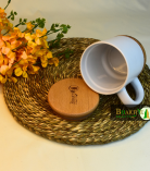 Cork Coffee Mug | Porcelain Mug with Cork Base & Bamboo Lid