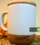 Cork Coffee Mug | Porcelain Mug with Cork Base & Bamboo Lid