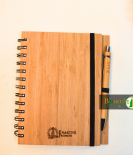 Bamboo Notepad with Pen | Eco-Friendly Notebook | Recycled Paper | Diary with Pen – Bhartiye Crafts