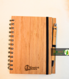Bamboo Notepad with Pen | Eco-Friendly Notebook | Recycled Paper | Diary with Pen – Bhartiye Crafts