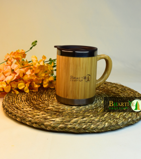 Bamboo Mug | Double-Wall Stainless Steel Tumbler | Leak-Proof &amp; Durable