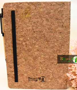 Eco-Friendly Cork Cover Diary with Pen Holder &amp; Elastic Closure