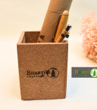 Square Cork Stand | Eco-Friendly Cork Organizer | Sustainable Desk Accessory – Bhartiye Crafts