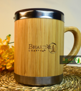 Bamboo Mug | Double-Wall Stainless Steel Tumbler | Leak-Proof &amp; Durable