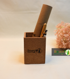 Square Cork Stand | Eco-Friendly Cork Organizer | Sustainable Desk Accessory – Bhartiye Crafts