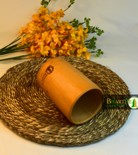 Bamboo Toothbrush Holder Stand | Round Multi-Purpose Holder for Bathroom, Office, Kitchen