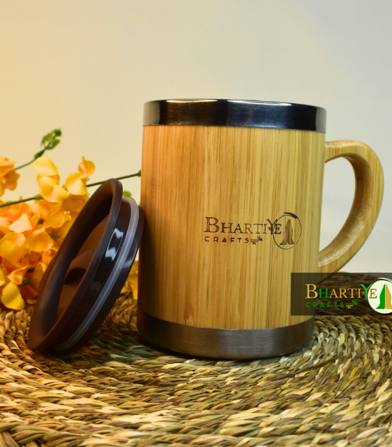 Bamboo Mug | Double-Wall Stainless Steel Tumbler | Leak-Proof & Durable