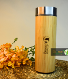 Bamboo Stainless Steel Bottle | Vacuum Insulated Double-Wall Flask | Keeps Drinks Hot & Cold | 500ml