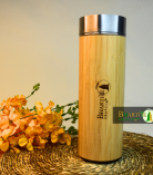Bamboo Stainless Steel Bottle | Vacuum Insulated Double-Wall Flask | Keeps Drinks Hot & Cold | 500ml