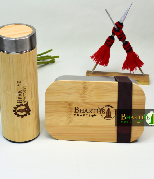 Sustainable Bamboo Lunch & Bottle Set – Stay Eco-Friendly On the Go