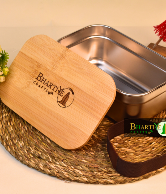 "Bamboo Lunch Box | Eco-Friendly Bento Box | Sustainable Wooden Tiffin