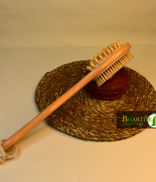 Body Bath Brush | 2-in-1 Exfoliating Brush with Handle & Free Loofah | Wet & Dry Scrub