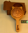 Mini Cat Ear Bamboo Hair Brush – Travel-Friendly Paddle Brush for Healthy Hair