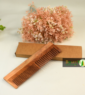 Neem Wood Comb | Both Wide and Narrow Spaced Teeth | Detangling &amp; Styling