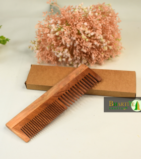 Neem Wood Comb | Both Wide and Narrow Spaced Teeth | Detangling &amp; Styling