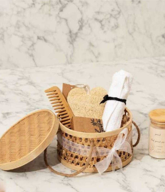 The Ultimate Bamboo Self-Care Kit: Eco-Friendly Relaxation in a Bamboo Basket