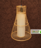 Bamboo Wood Shade Rustic Asian Cone Ceiling Chandeliers Lamp Shade