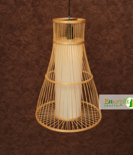 Bamboo Wood Shade Rustic Asian Cone Ceiling Chandeliers Lamp Shade