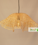 Swirl Pendant Bamboo Lattice Rattan Hanging Cane Chandelier Lampshade