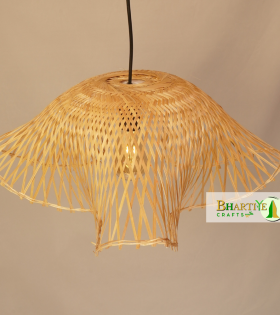 Swirl Pendant Bamboo Lattice Rattan Hanging Cane Chandelier Lampshade