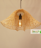 Swirl Pendant Bamboo Lattice Rattan Hanging Cane Chandelier Lampshade