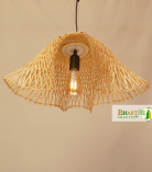 Swirl Pendant Bamboo Lattice Rattan Hanging Cane Chandelier Lampshade