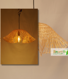 Swirl Pendant Bamboo Lattice Rattan Hanging Cane Chandelier Lampshade