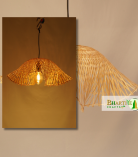 Swirl Pendant Bamboo Lattice Rattan Hanging Cane Chandelier Lampshade