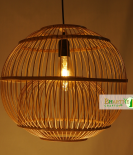 Spherical Ball Cage Pendant Handwoven Bamboo Hanging Chandelier Lamp Shade