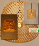 High Star Design Bamboo Ceiling Weaving Hanging Chandelier Lamp Shade