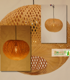 Bamboo Round Braided Ceiling Hanging Pendant Chandelier Lamp Shade