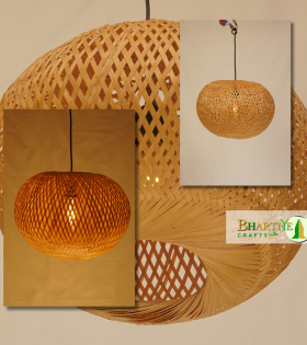 Bamboo Round Braided Ceiling Hanging Pendant Chandelier Lamp Shade