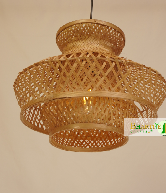 French Romantic Bamboo Ceiling Pendant Chandelier Lamp Shade