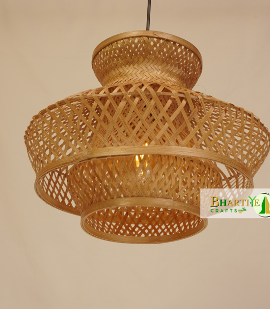 French Romantic Bamboo Ceiling Pendant Chandelier Lamp Shade