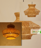 French Romantic Bamboo Ceiling Pendant Chandelier Lamp Shade