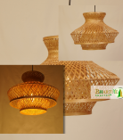 French Romantic Bamboo Ceiling Pendant Chandelier Lamp Shade
