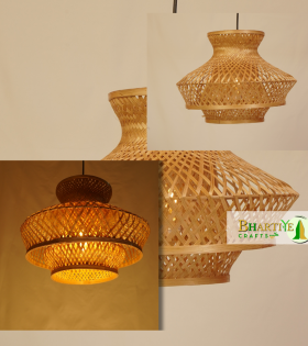 French Romantic Bamboo Ceiling Pendant Chandelier Lamp Shade
