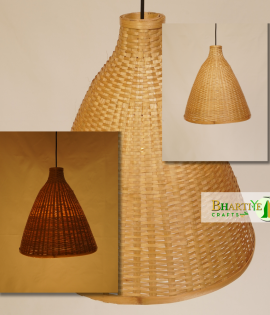 Altus Conical Boho Bamboo Ceiling Pendant Chandelier Lamp Shade