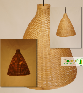 Altus Conical Boho Bamboo Ceiling Pendant Chandelier Lamp Shade