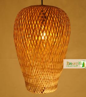 Cyclic Oval Bamboo Pendant Weave Hanging Chandelier Lamp Shade