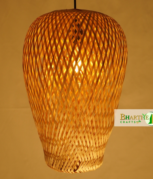 Cyclic Oval Bamboo Pendant Weave Hanging Chandelier Lamp Shade