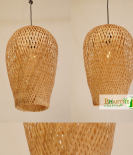 Cyclic Oval Bamboo Pendant Weave Hanging Chandelier Lamp Shade